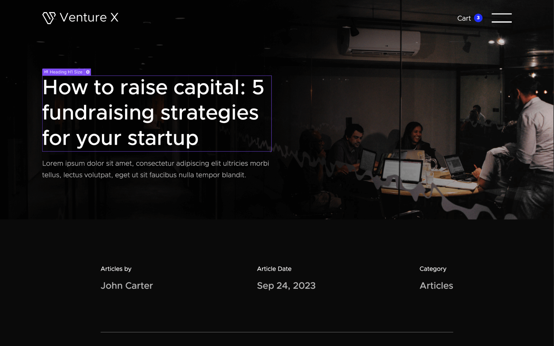 CMS Page - Venture X Webflow Template